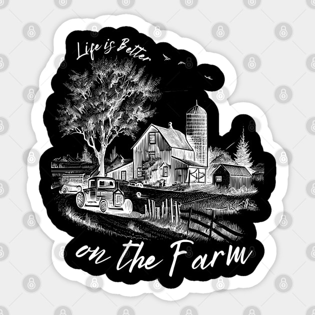 LIFE IS BETTER ON THE FARM Sticker by Faith & Freedom Apparel 